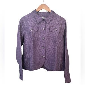 Coldwater Creek Purple Quilted Button Down jacket